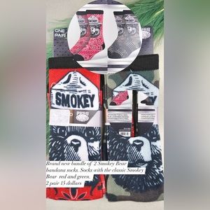 bundle of 2 Smokey Bear bandana socks